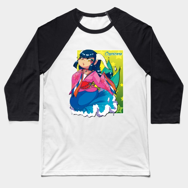 CHIBI-ZODIAC CAPRICORN Baseball T-Shirt by MBsilverLuna